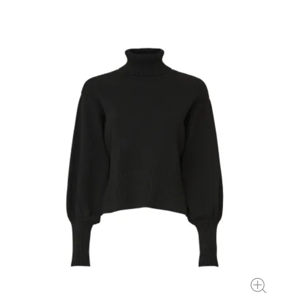 MARISSA WEBB High Low Knit Turtleneck Sweater Black Sz M - Picture 7 of 7